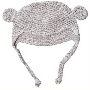 THE CUTEST Beba Bean Knitted Crochet Bear Beanie Hat Toque